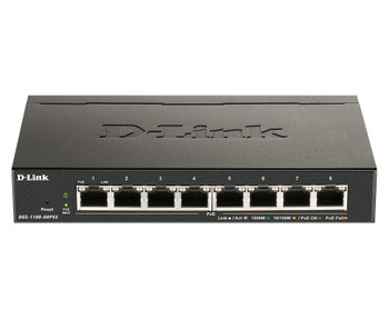 DGS-1100-08PV2/E , D-Link DGS-1100-08PV2 Managed L2/L3 Gigabit Ethernet (10/100/1000) Power over Ethernet (PoE) Black