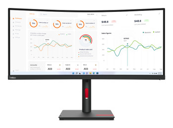 63D4GAT1EU , Lenovo ThinkVision T34w-30 LED display 86.4 cm (34") 3440 x 1440 pixels Wide Quad HD Black - 63D4GAT1EU