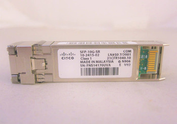 SFP-10G-SR= - Cisco 10GBASE-SR SFP Module for 10-Gigabit Ethernet Deployments, Hot Swappable, 5-Year Standard Warranty (SFP-10G-SR=)