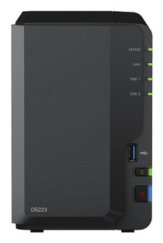 DS223+2XHAT33004TB - Synology DiskStation DS223 NAS Mini Tower Realtek RTD1619B 2 GB DDR4 8 TB HDD DiskStation Manager Black