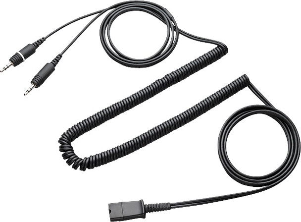 Plantronics Quick Disconnect cable to dual 3.5mm Black Telephony Cable