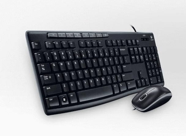 Logitech Desktop MK200 Mouse & Keyboard Combo(Black)