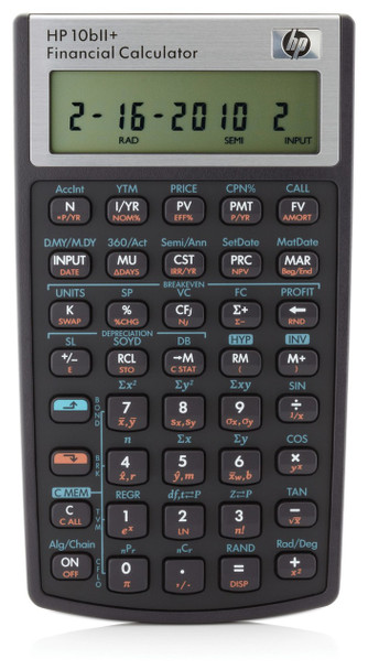 HP 10bII+ Pocket Financial calculator Black calculator