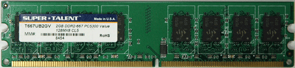 Super Talent DDR2-667 2GB/128x8 16-Chip Memory