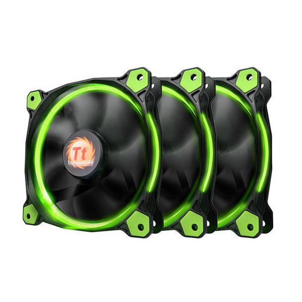 Thermaltake Riing 120mm Green LED Case Fan (3 fans pack)