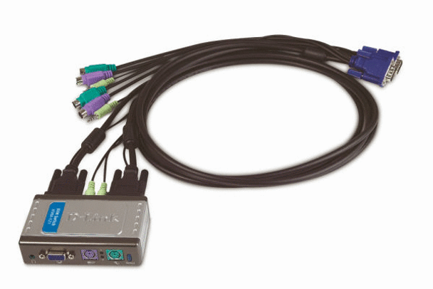 D-Link KVM-121 2-Port PS/2 KVM Switch w/ Audio Support