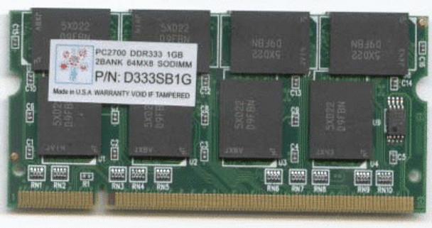 Super Talent D333 SODIMM 1GB/64x8 Micron Chip Notebook Memory