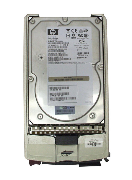 359461-003 - HP 300GB 10000RPM Fibre Channel 2GB/s Hot-Pluggable Dual Port 3.5-inch Hard Drive