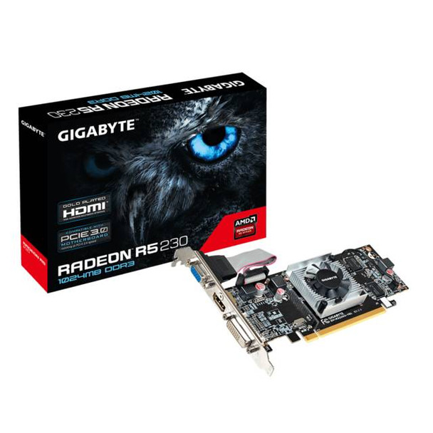 GIGABYTE AMD Radeon R5 230 1GB DDR3 VGA/DVI/HDMI Low Profile PCI-Express Video Card