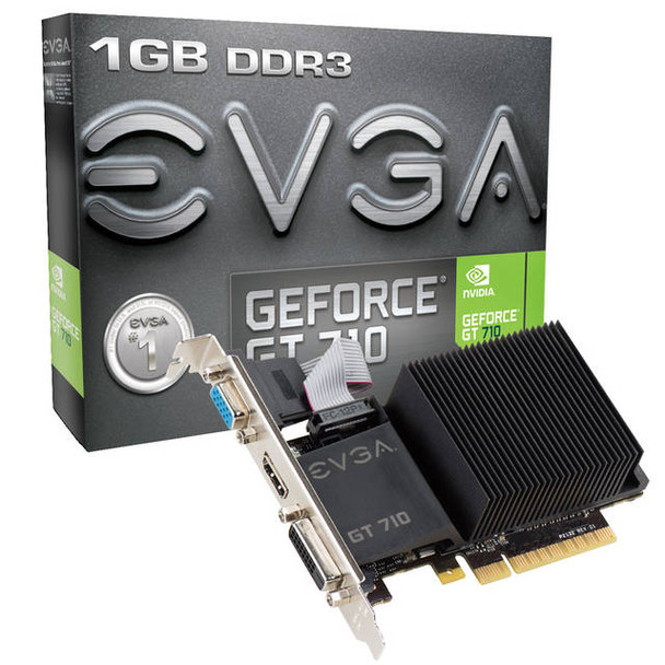EVGA NVIDIA GeForce GT 710 1GB DDR3 VGA/DVI/HDMI PCI-Express Video Card