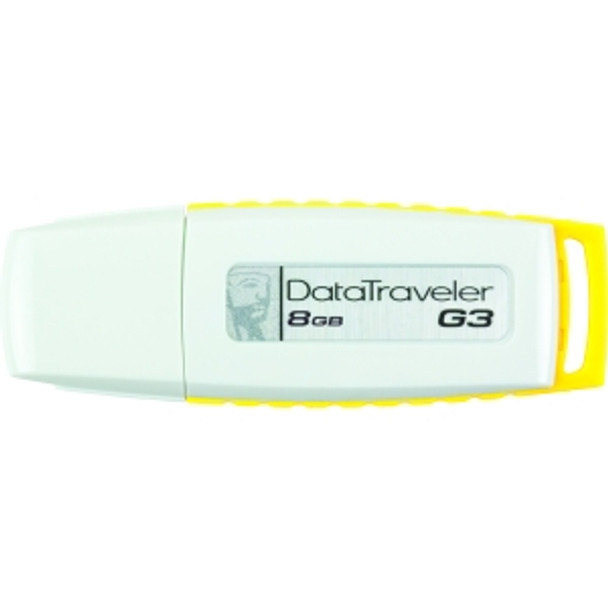 DTIG3/8GB - Kingston DataTraveler G3 DTIG3/8GB 8 GB USB 2.0 Flash Drive - Yellow White - External
