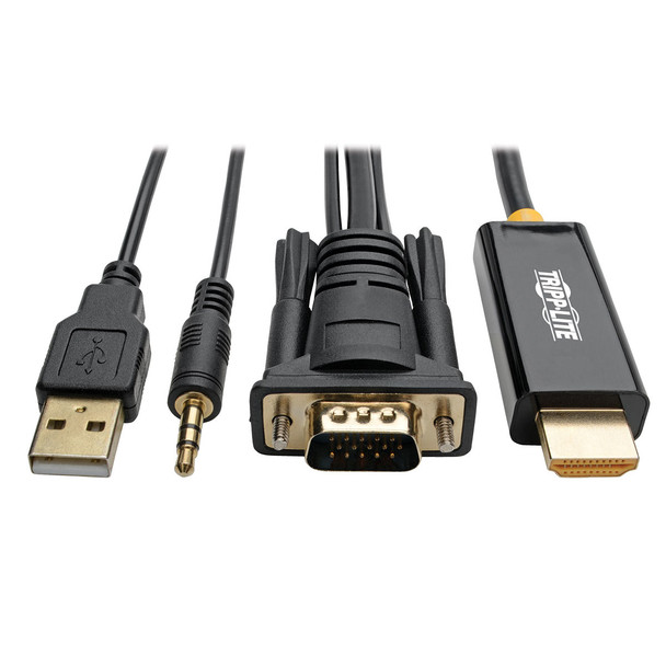 Tripp Lite P116-006-HDMI-A 1.8m HDMI VGA (D-Sub) + 3.5mm + USB A Black video cable adapter