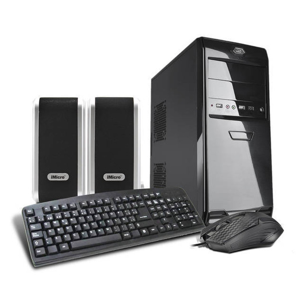 iMicro CA-S253USB 400W 20+4pin ATX Mid Tower w/ Keyboard & Mouse & Speaker (Black)