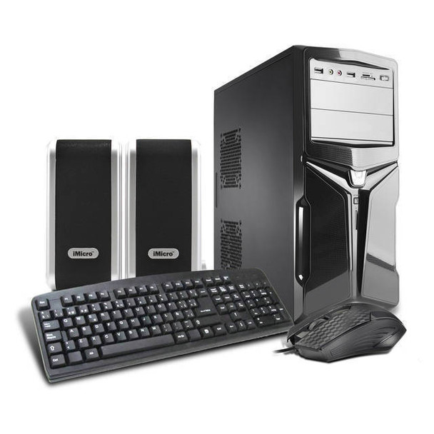 iMicro CA-S552USB 400W 20+4pin ATX Mid Tower w/ Keyboard & Mouse & Speaker (Black)