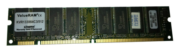 KVR133X64C3/512 - Kingston 512MB PC133 133MHz non-ECC Unbuffered CL3 168-Pin DIMM Memory Module