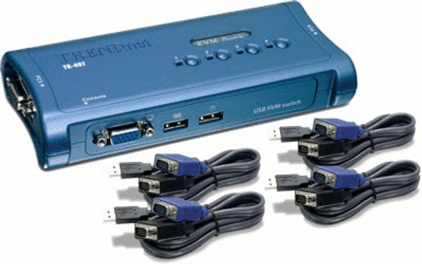 TRENDnet TK-407K USB 4-Port KVM Switch w/ Cables