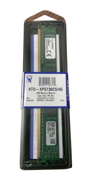 KTD-XPS730CS/4G - Kingston 4GB (1x4GB) 1600Mhz PC3-12800 Non-ECC Unbuffered DDR3 SDRAM 240-Pin Dimm Memory for Dell Optiplex Desktop Pc 3010