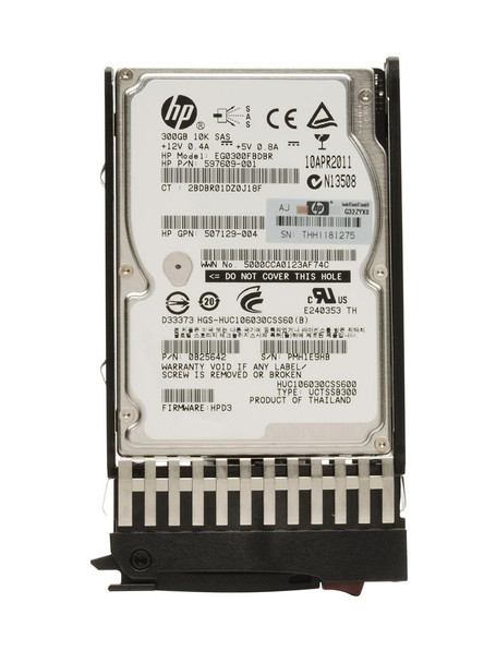 507127-S21 - HP 300GB 10000RPM SAS 6GB/s Hot-Pluggable Dual Port 2.5-inch Hard Drive