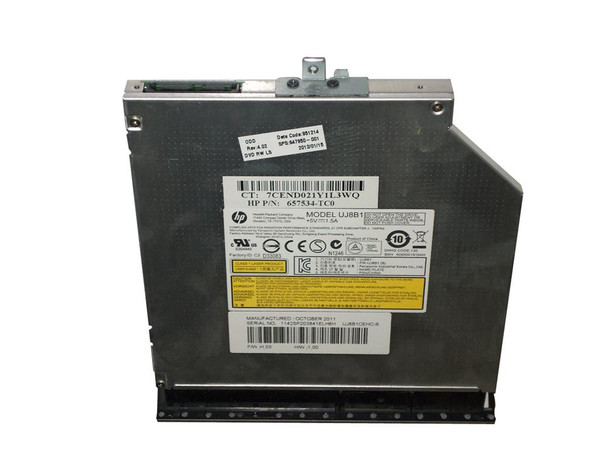 647950-001 - HP Internal DVD-Writer DVD-RAM/ R/ RW Support 24x Write8x Write Double-layer Media Supported SATA