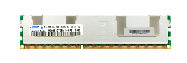 M393B1G70EM1-CF8 - Samsung 8GB (1X8GB) 1066MHz PC3-8500 ECC REGISTERED 4RX4 CL7 1.5V DDR3 SDRAM 240-Pin DIMM SA