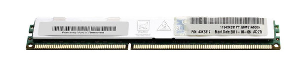 43X5317 - IBM 4GB PC3-10600 DDR3-1333MHz ECC Registered CL9 240-Pin DIMM 1.35V Low Voltage Very Low Profile (VLP) Dual Rank Memory Module