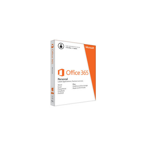 Microsoft Office 365 Personal 32/64-bit English 1 Year Subscription (No Media, 1 License, 1 PC/Mac Installs)