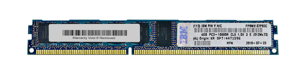 44T1596 - IBM 4GB (1X4GB) 1333MHz PC3-10600 240-Pin Dual Rank X8 ECC Registered CL9 VLP DDR3 1.5VOLT SDRAM RDIMM IBM Memory for BladeCenter
