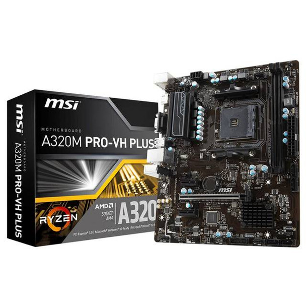 MSI A320M PRO-VH PLUS Socket AM4/ AMD A320/ DDR4/ SATA3&USB3.1/ A&GbE/ MicroATX Motherboard