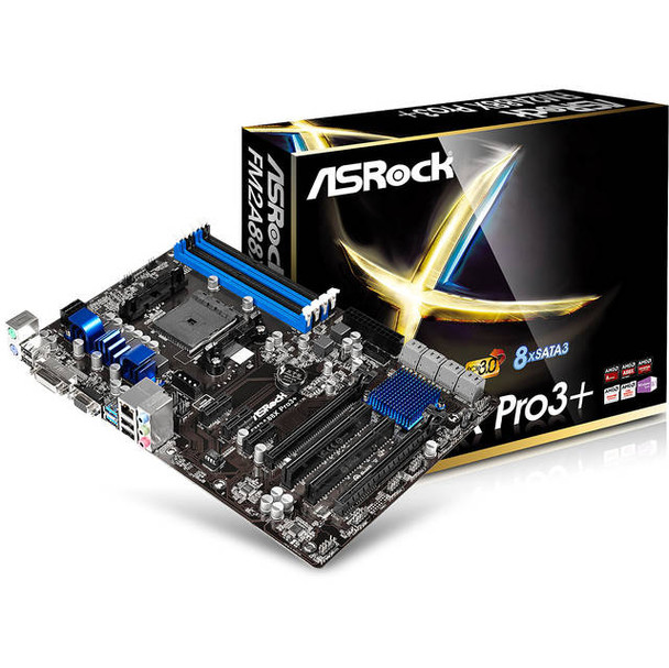 ASRock FM2A88X PRO3+ Socket FM2+/ AMD A88X/ DDR3/ Quad CrossFireX/ SATA3&USB3.0/ A&GbE/ ATX Motherboard