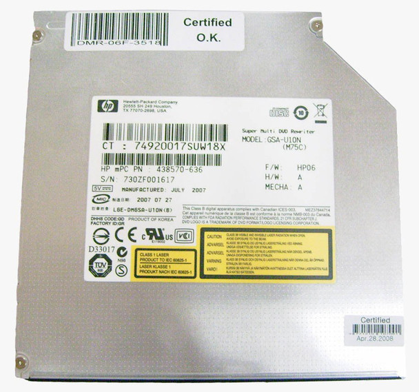 438570-636 - HP 8x DVD-R/RW SuperMulti Dual Layer Multibay II SlimLine Optical Drive