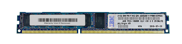 43X5299 - IBM 4GB(1X4GB)1333MHz PC3-10600 240-Pin CL9 LP DDR3 SDRAM 2RX8 ECC Registered RDIMM IBM Memory