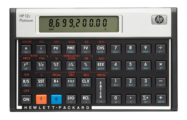 HP 12c Desktop Financial calculator Aluminium, Black calculator