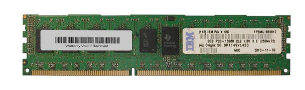 49Y1433 - IBM 2GB(1X2GB)1333MHz PC3-10600 240-Pin CL9 ECC Dual Rank 1.5V Registered DDR3 SDRAM RDIMM IBM Memory for SYSTE