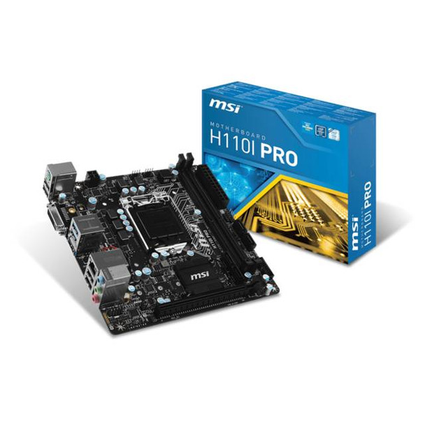 MSI H110I PRO LGA1151/ Intel H110/ DDR4/ SATA3&USB3.1/ M.2/ A&GbE/ Mini-ITX Motherboard