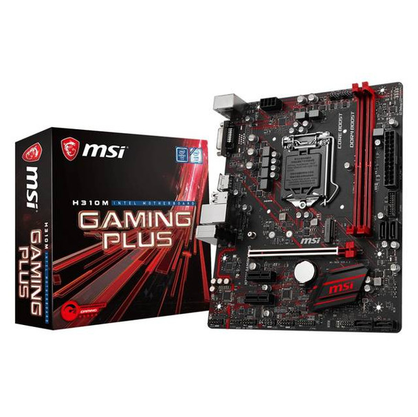 MSI H310M GAMING PLUS LGA1151/ Intel H310/ DDR4/ SATA3&USB3.1/ M.2/ A&GbE/ MicroATX Motherboard