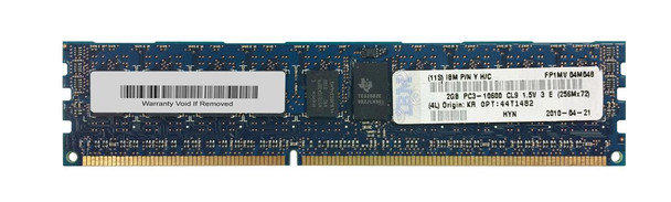 44T1482 - IBM 2GB (1X2GB) 1333MHz PC3-10600 240-Pin ECC 1RX4 Registered CL9 LP DDR3 SDRAM RDIMM IBM Memory for SYSTE