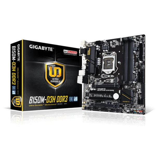 GIGABYTE GA-B150M-D3H DDR3 LGA1151/ Intel B150/ DDR3/ 2-Way CrossFireX/ SATA3&USB3.0/ M.2&SATA Express/ A&GbE/ MicroATX Motherboard