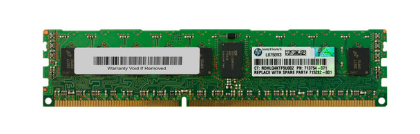 713981-S21 - HP 4GB PC3-12800 DDR3-1600MHz ECC Registered CL11 240-Pin DIMM Low Voltage 1.35V Single Rank Memory Module