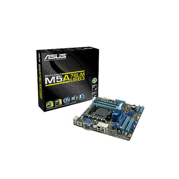 Asus M5A78L-M/USB3 Socket AM3+/ AMD 760G (780L)/ DDR3/ CrossFireX/ USB3.0/ A&V&GbE/ MicroATX Motherboard