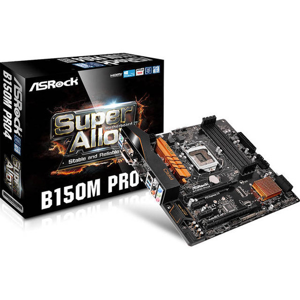 ASRock B150M PRO4 LGA1151/ Intel B150/ DDR4/ Quad CrossFireX/ SATA3&USB3.0/ A&GbE/ MicroATX Motherboard