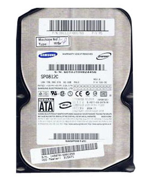 SP0812C - Samsung Spinpoint P80 Series 80GB 8MB Cache 7200RPM SATA 1.5Gbps 3.5-inch Internal Hard Drive