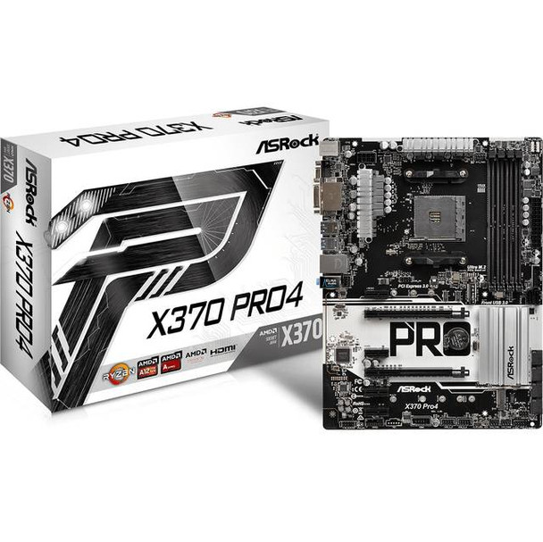 ASRock X370 PRO4 Socket AM4/ AMD Promontory X370/ DDR4/ Quad CrossFireX/ SATA3&USB3.1/ M.2/ A&GbE/ AT