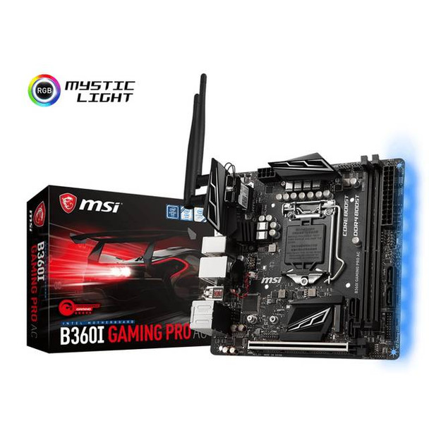 MSI B360IGPROAC LGA1151/ Intel B360/ DDR4/ SATA3&USB3.1/M.2/ WiFi/ A&GbE/ Mini-ITX Motherboard