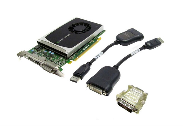 WX621AV - HP Nvidia Quadro 2000 PCie With 1GB GDDR5 Gpu Memory And 128-bit Memory Bus Video Graphics Board With Dp To Dvi Adapters