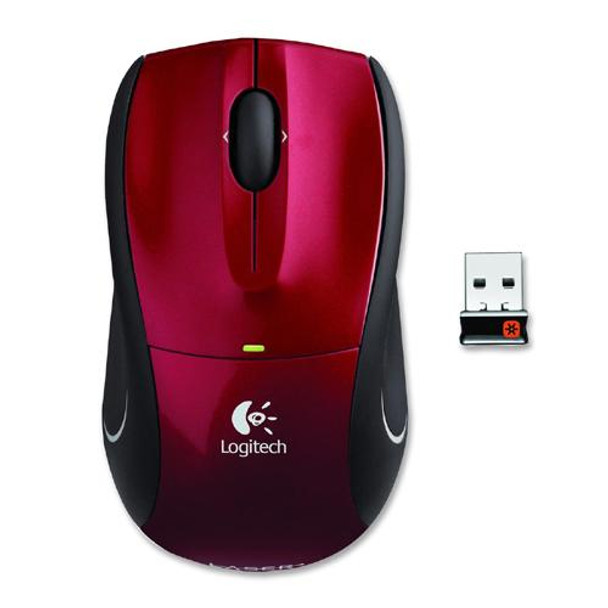 910-001326 - Logitech M505 Scroll Wheel Ergonomic USB Wireless Laser Mouse Red