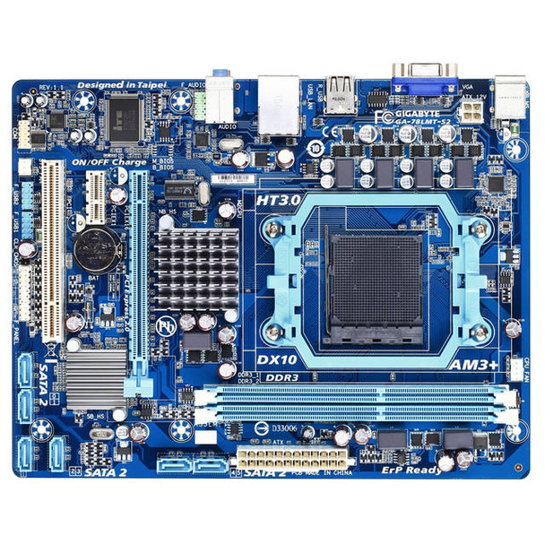 GIGABYTE GA-78LMT-S2 Socket AM3+/ AMD 760G/ DDR3/ A&GbE/ MicroATX Motherboard