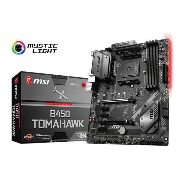 MSI B450 TOMAHAWK Socket AM4/ AMD B450/ DDR4/ 2-Way CrossFireX/ SATA3&USB3.1/ M.2/ A&GbE/ ATX Motherb