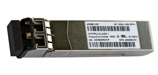 455891-001 - HP 10GBase LRM SFP+ 1310nm 220M Long Range SFF Transceiver Module