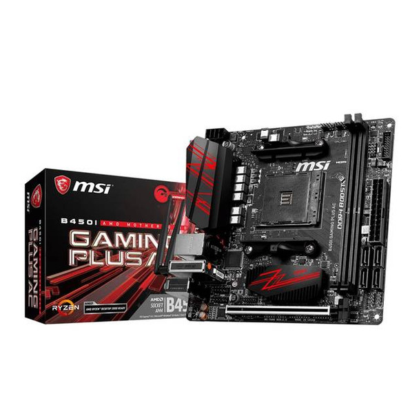 MSI B450I GAMING PLUS AC Socket AM4/ AMD B450/ DDR4/ SATA3&USB3.1/ M.2/ WiFi/ A&GbE/ Mini-ITX Motherb