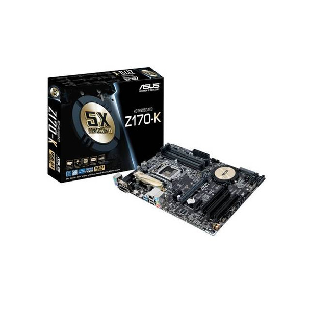 Asus Z170-K LGA1151/ Intel Z170/ DDR4/ Quad CrossFireX/ SATA3&USB3.1/ M.2&SATA Express/ A&GbE/ ATX Motherboard